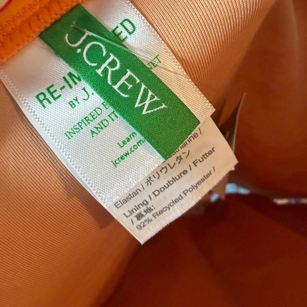 J. Crew Orange Floral Womens One Piece - Picture 3 of 4